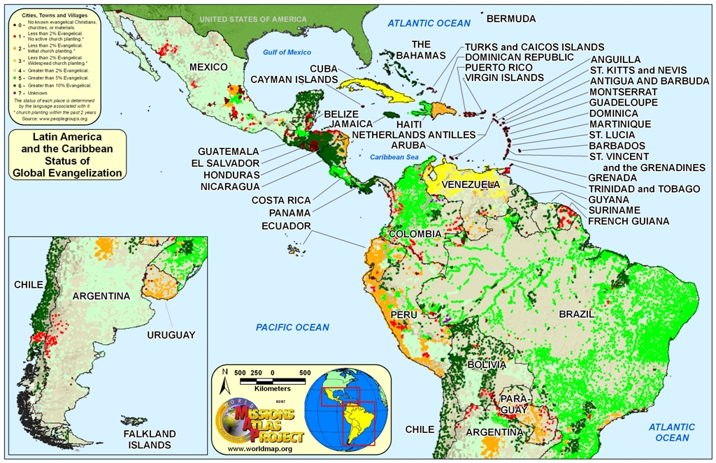 World Map || Latin America and Caribbean